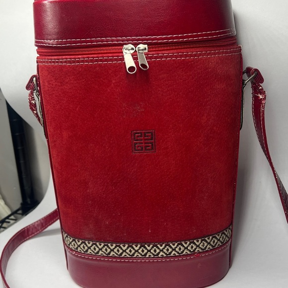 Givenchy Rare Vintage Red Large Tall Zip Around Bag - Picture 3 of 12